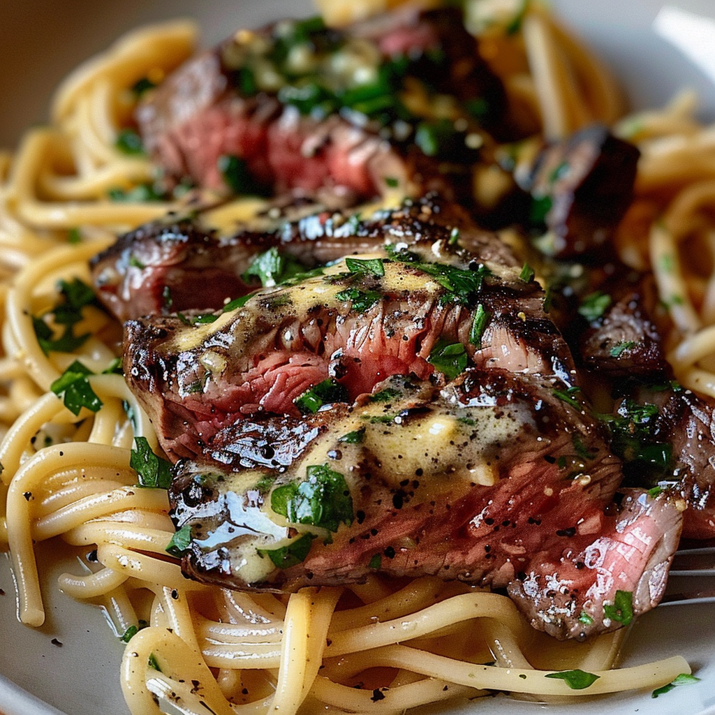 Garlic Butter Steak Lightning Noodles