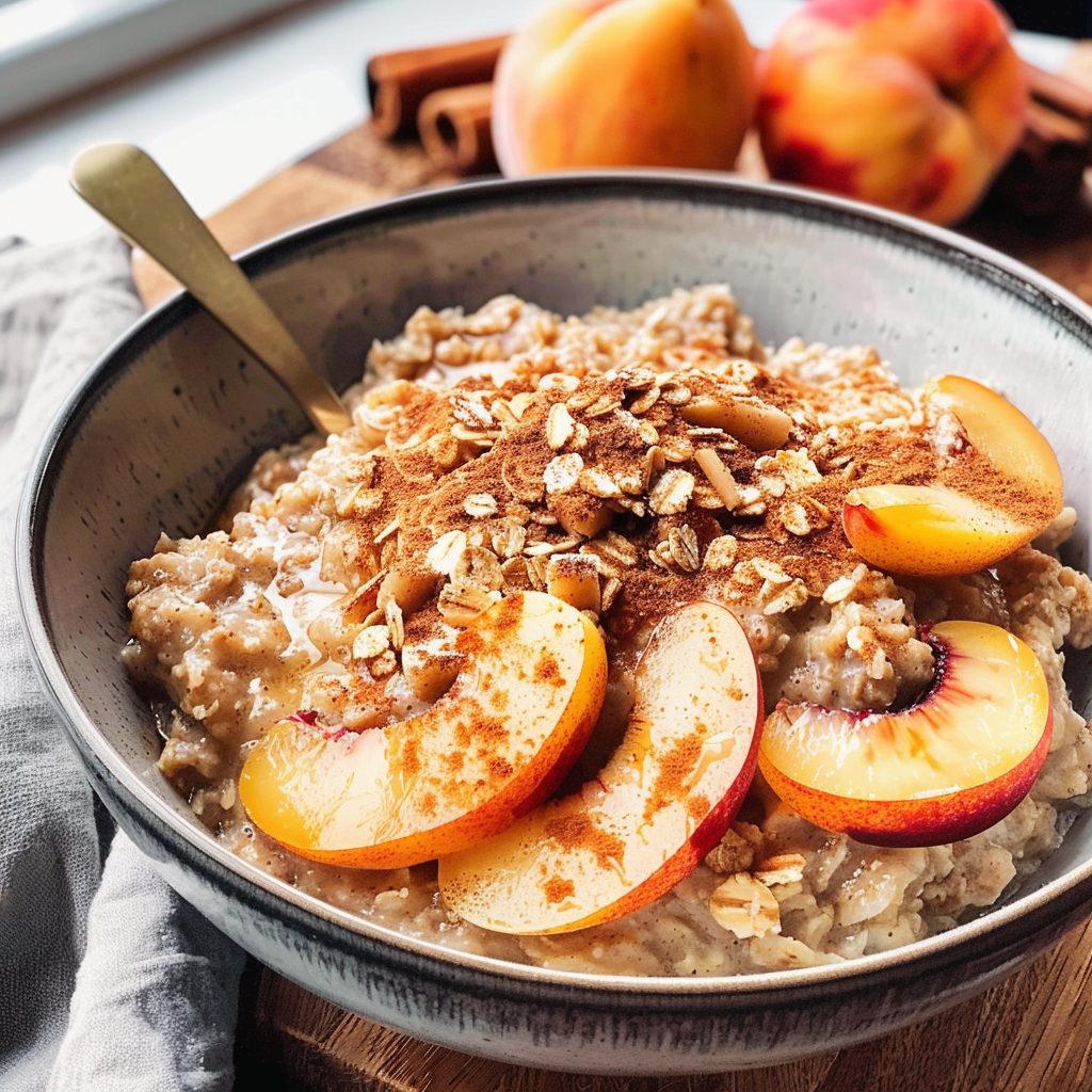 Nectarine and Cinnamon Breakfast Oats