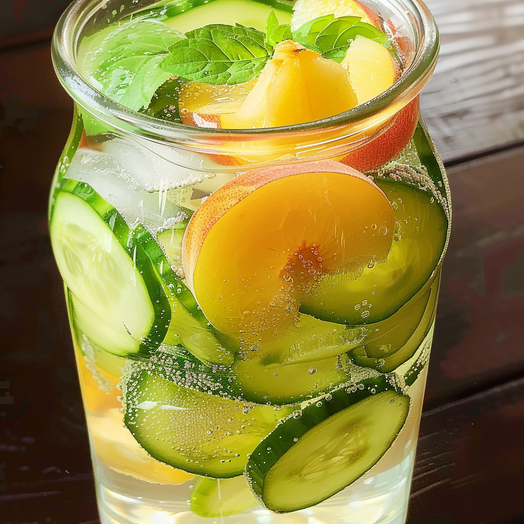 Nectarine and Cucumber Detox Water