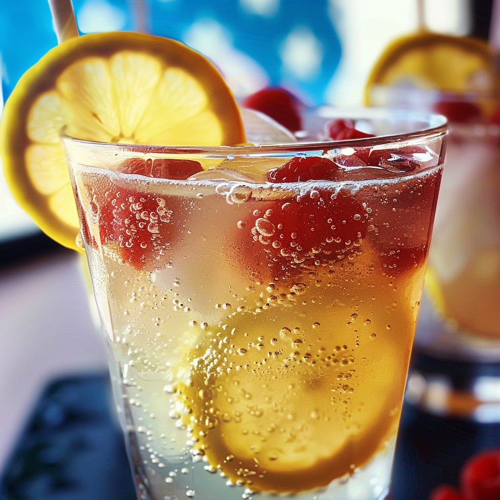 Sparkling lemonade for 4th of July party