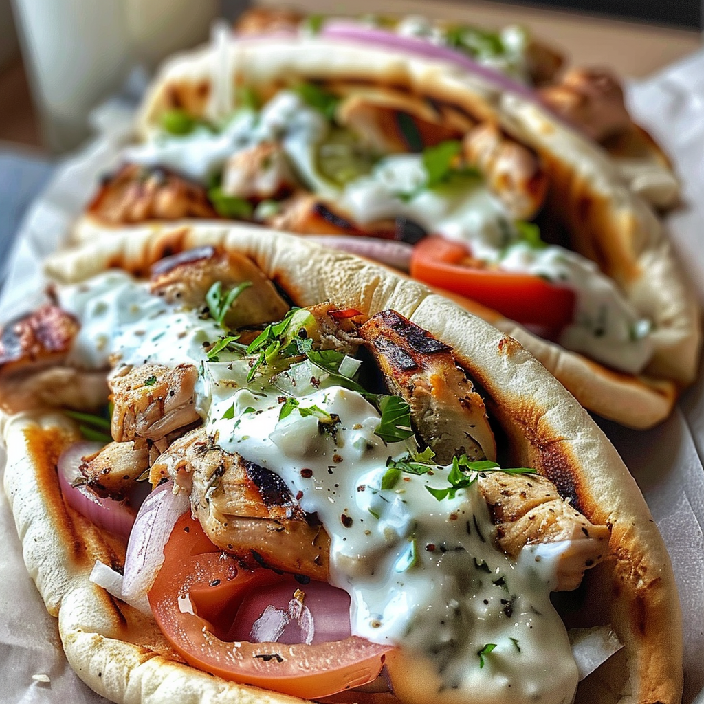 chicken gyros with tzatziki sauce