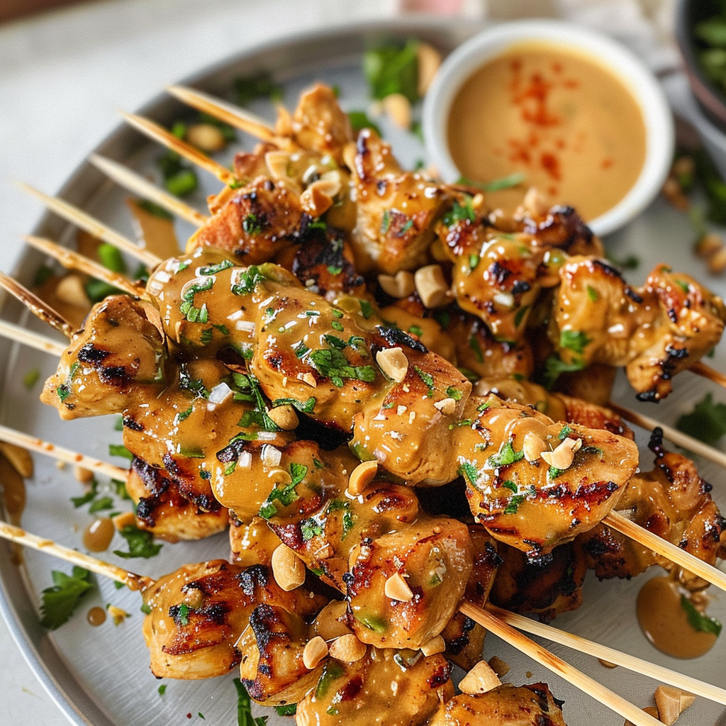 chicken satay with peanut sauce