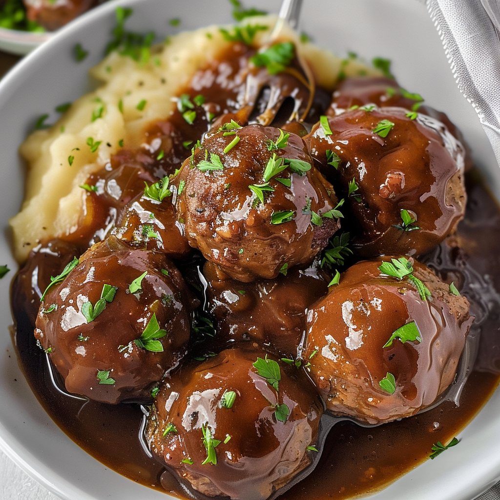 crockpot meatballs and gravy
