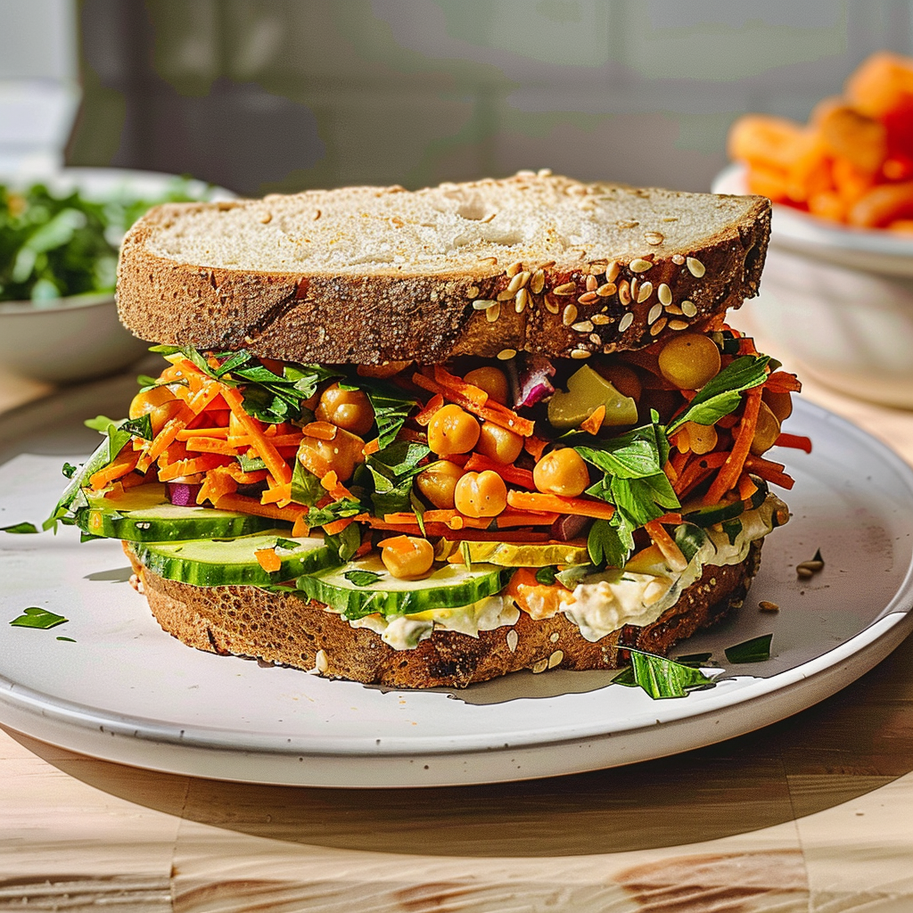 Chickpea Carrot Salad Sandwich