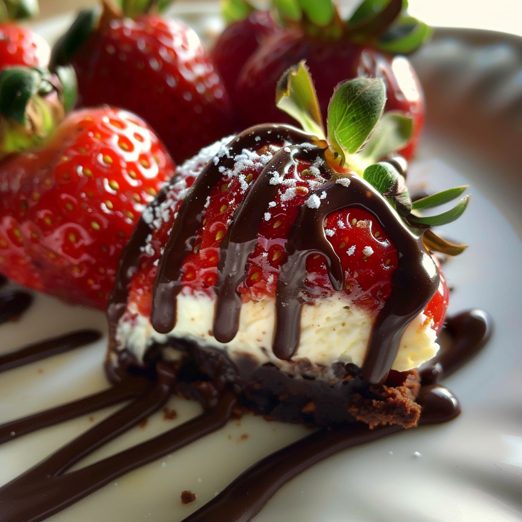 Chocolate-Covered Cheesecake Strawberries