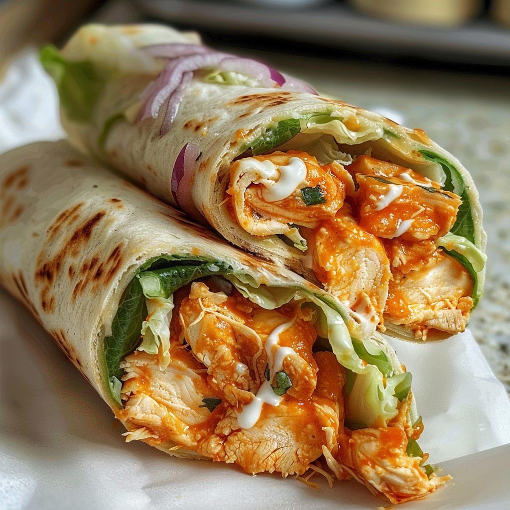 Easy Buffalo Chicken Wrap : Quick Lunch