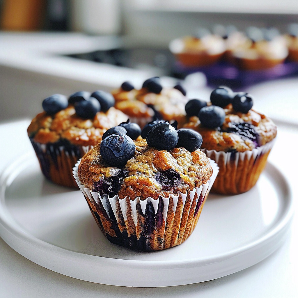Healthy Greek Yogurt Blueberry Protein Muffins