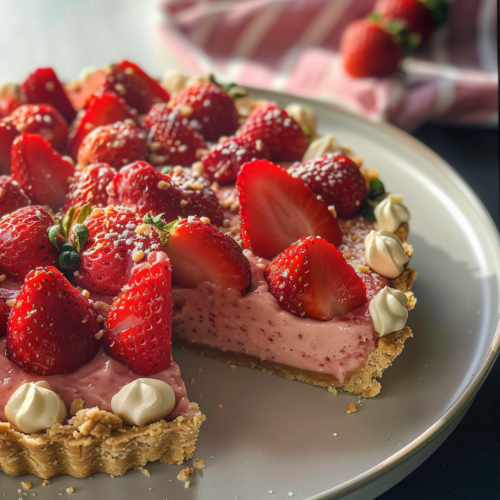 Strawberry Shortcake Freezer Pie