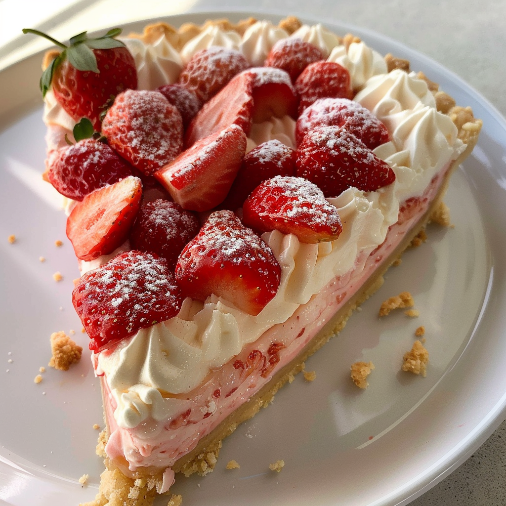 Strawberry Shortcake Freezer Pie