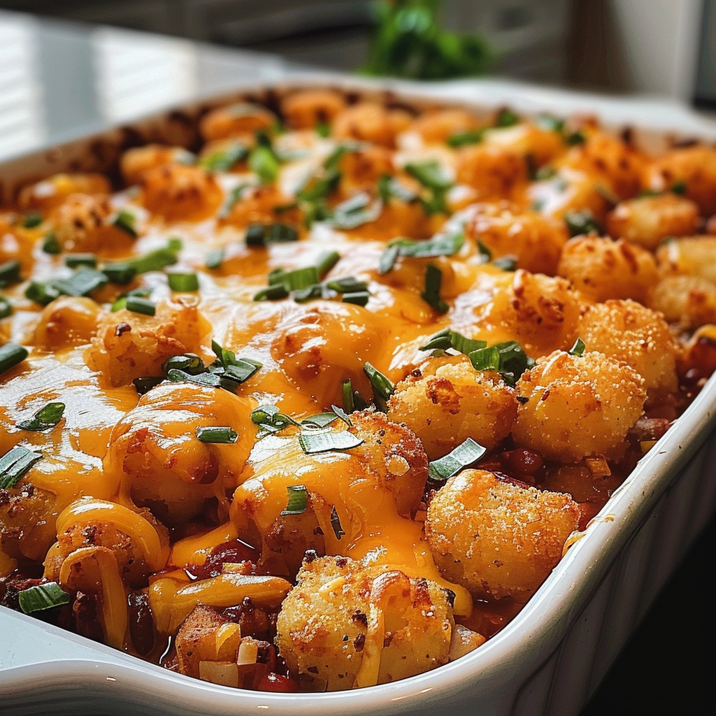 Chili Cheese Tater Tot Casserole