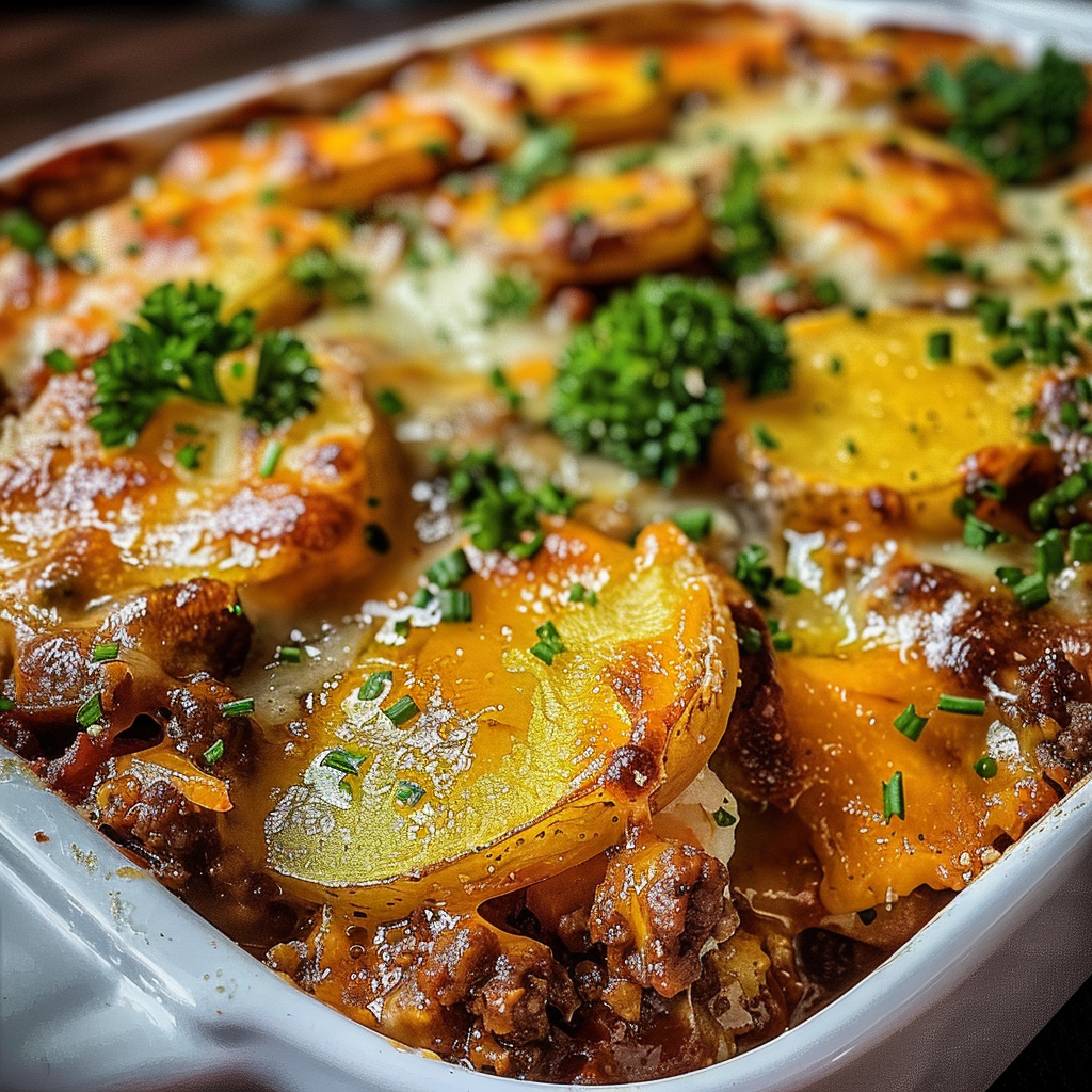 Hobo Casserole with Ground Beef & Potatoes