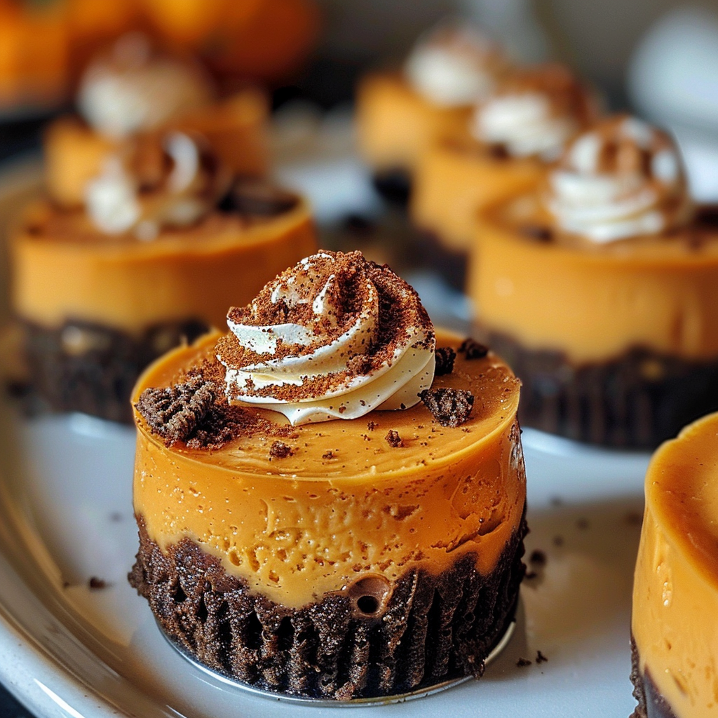 Mini Pumpkin Cheesecakes with Oreo Crust