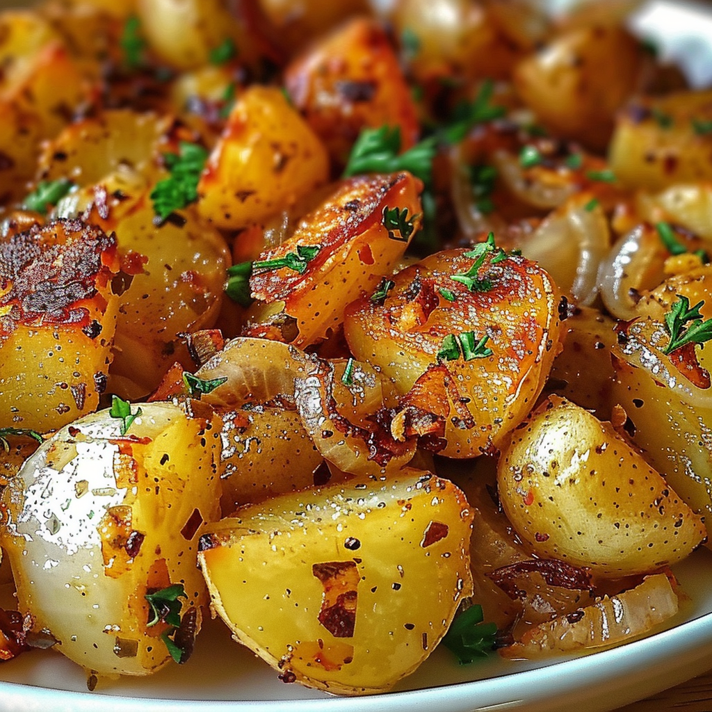 oven fried potatoes & onions