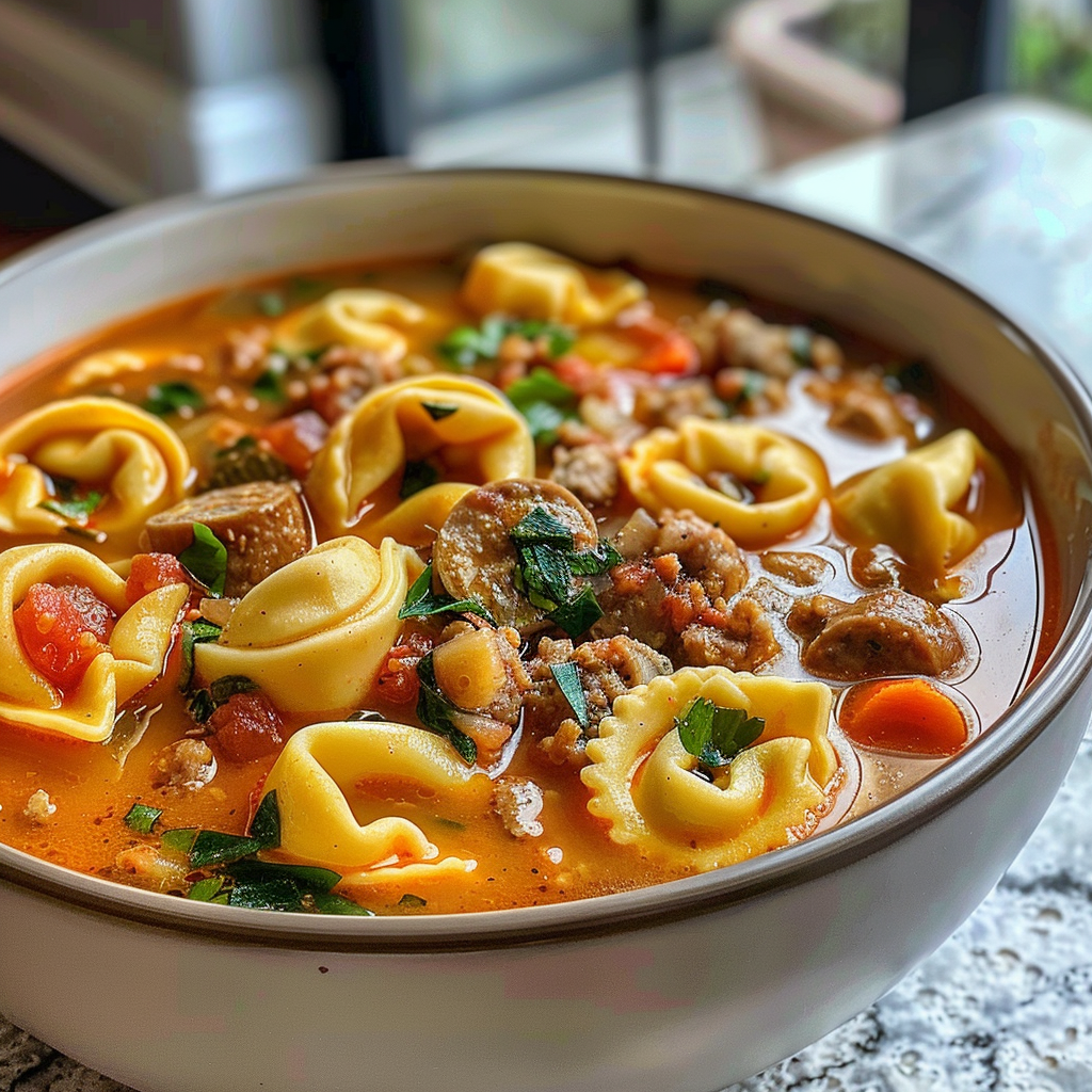Crockpot Tortellini Soup with Sausage