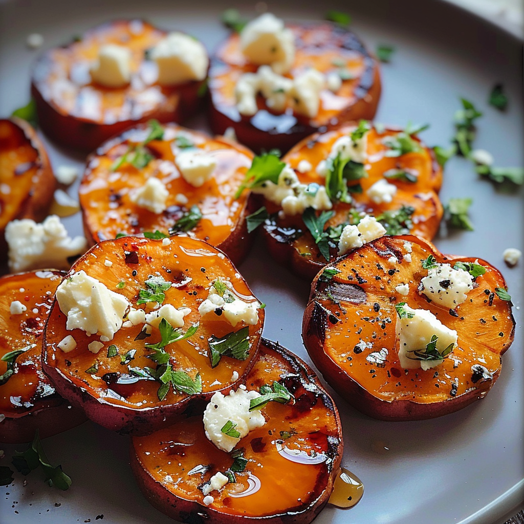 Honey Feta Sweet Potato Rounds