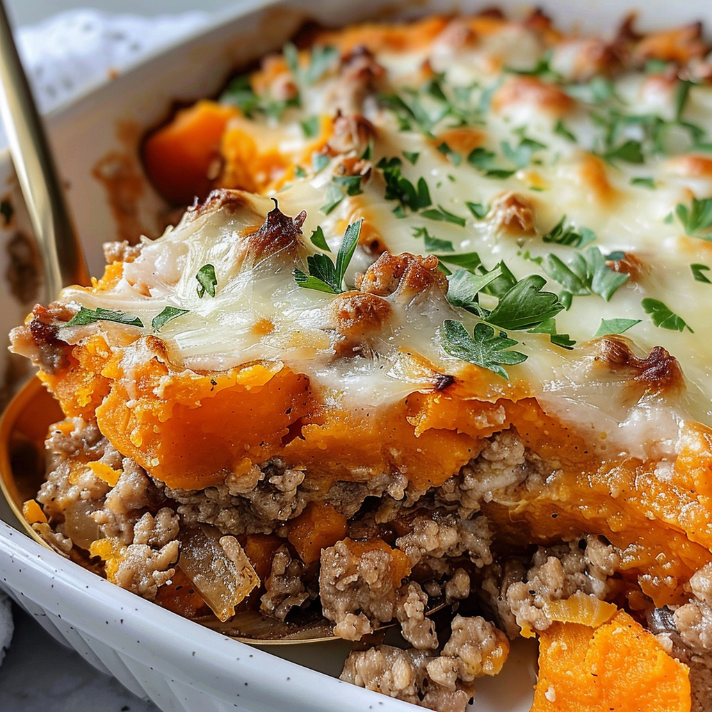 Sweet Potato and Ground Turkey Bake