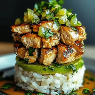 Honey Lime Chicken Rice Stack