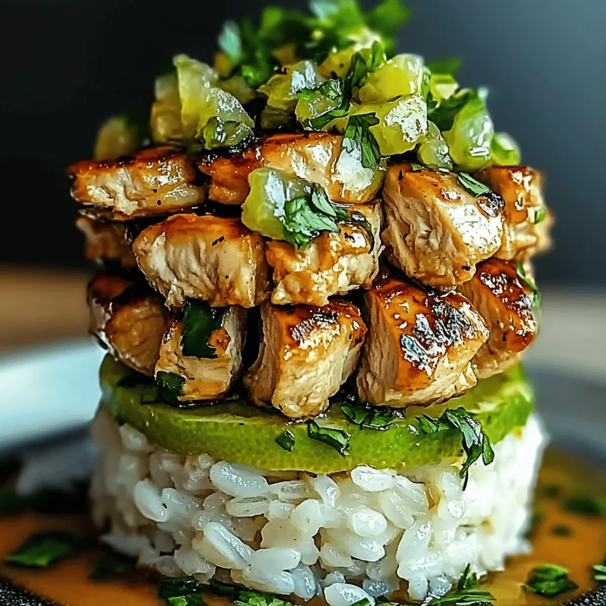 Honey Lime Chicken Rice Stack