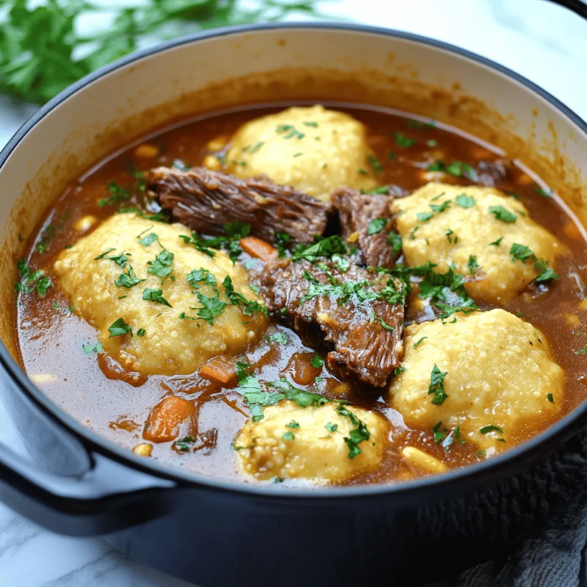 Short Rib Cornmeal Dumpling Soup