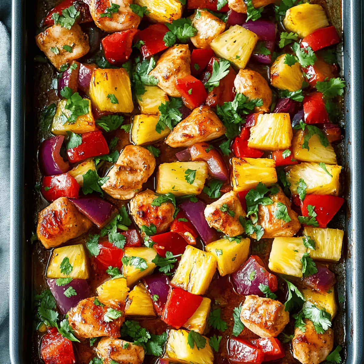 Sheet Pan Hawaiian Chicken with Pineapple and Peppers