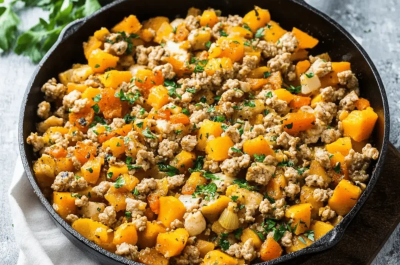 Ground Turkey Butternut Squash Skillet